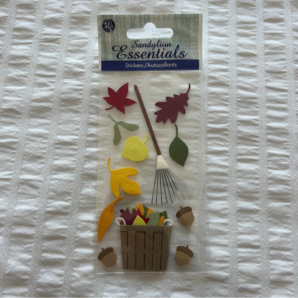 NWT VTG Sandylion Essentials Fall Leaves Dimensional Sticker Set